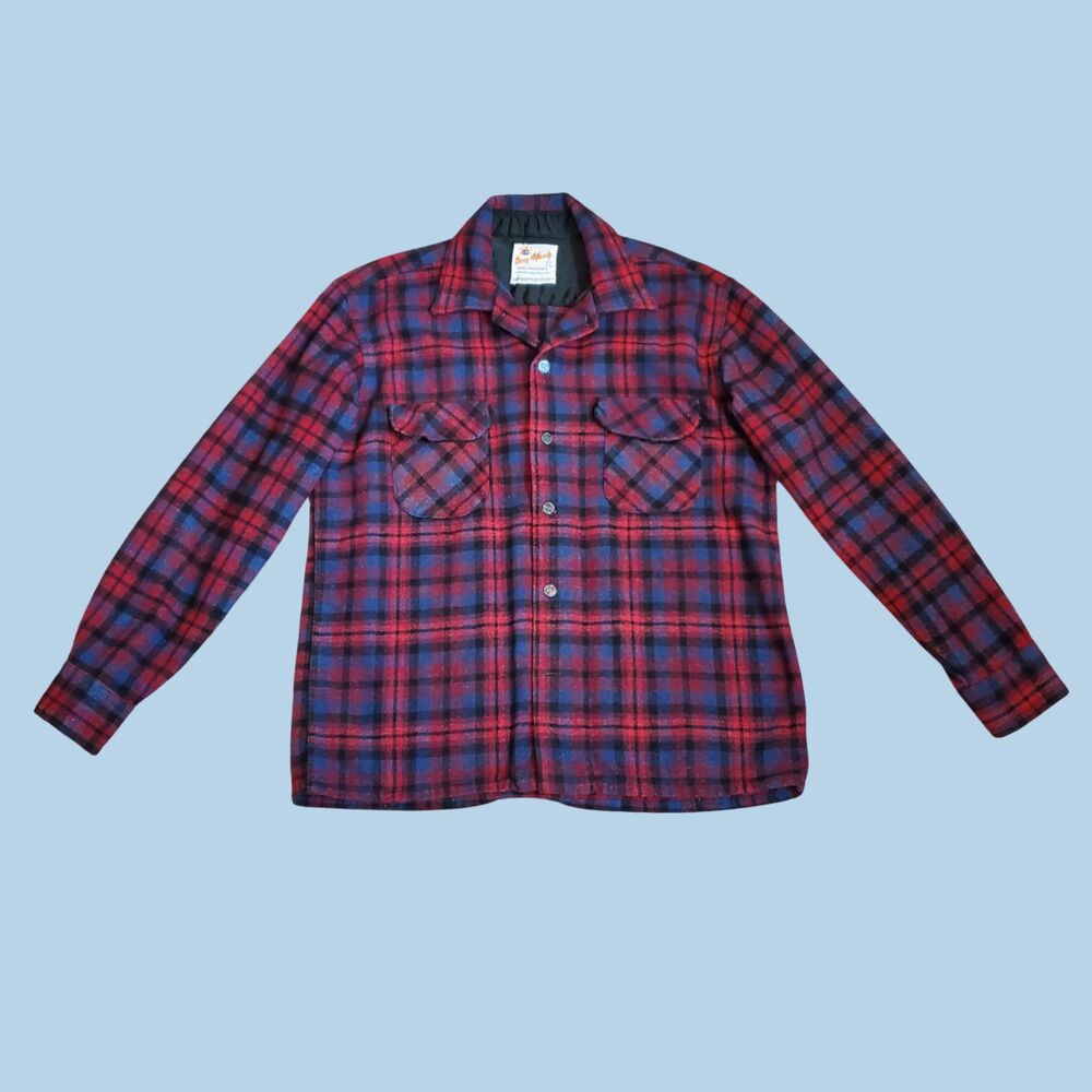 Vintage 60s/70s Don Manly Red Flannel Wool Shirt
